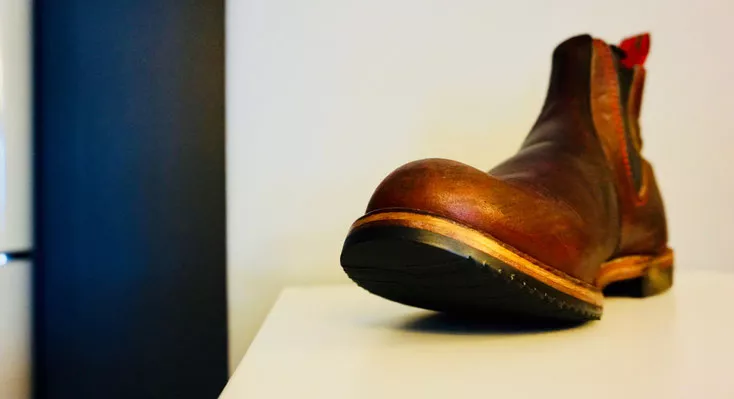 Lederstiefel Herren braun nach Reparatur