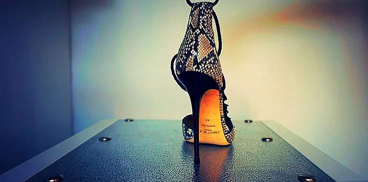 Damen High Heel Jimmy Choo Snakeprint