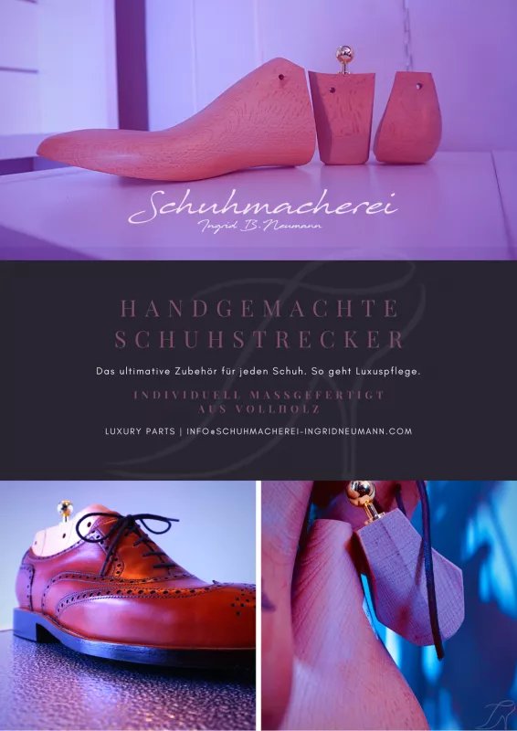 Infoflyer Handgemachte Schuhstrecker 3-teilig
