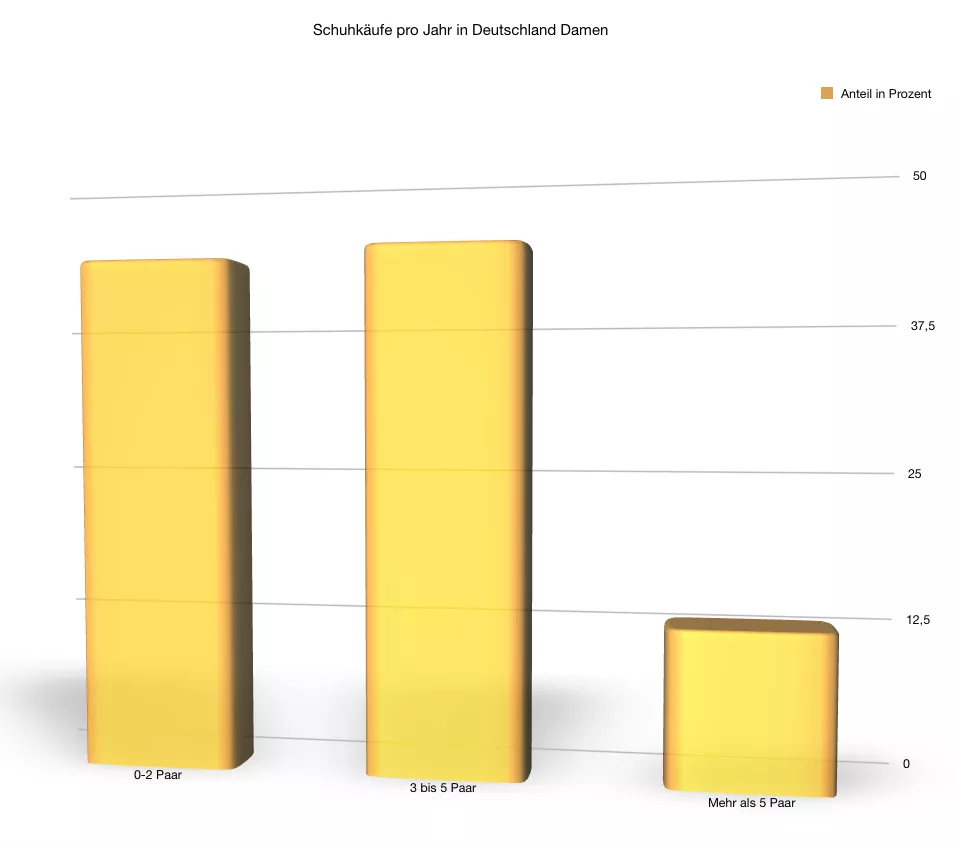 Schaubild Schuhkäufe pro Jahr Damen